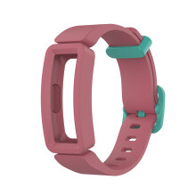 (Watermelon red& blue) Soft Silicone Watch Band Strap Wristband for Fitbit Ace 2/Inspire/Inspire HR Smart Tracker
