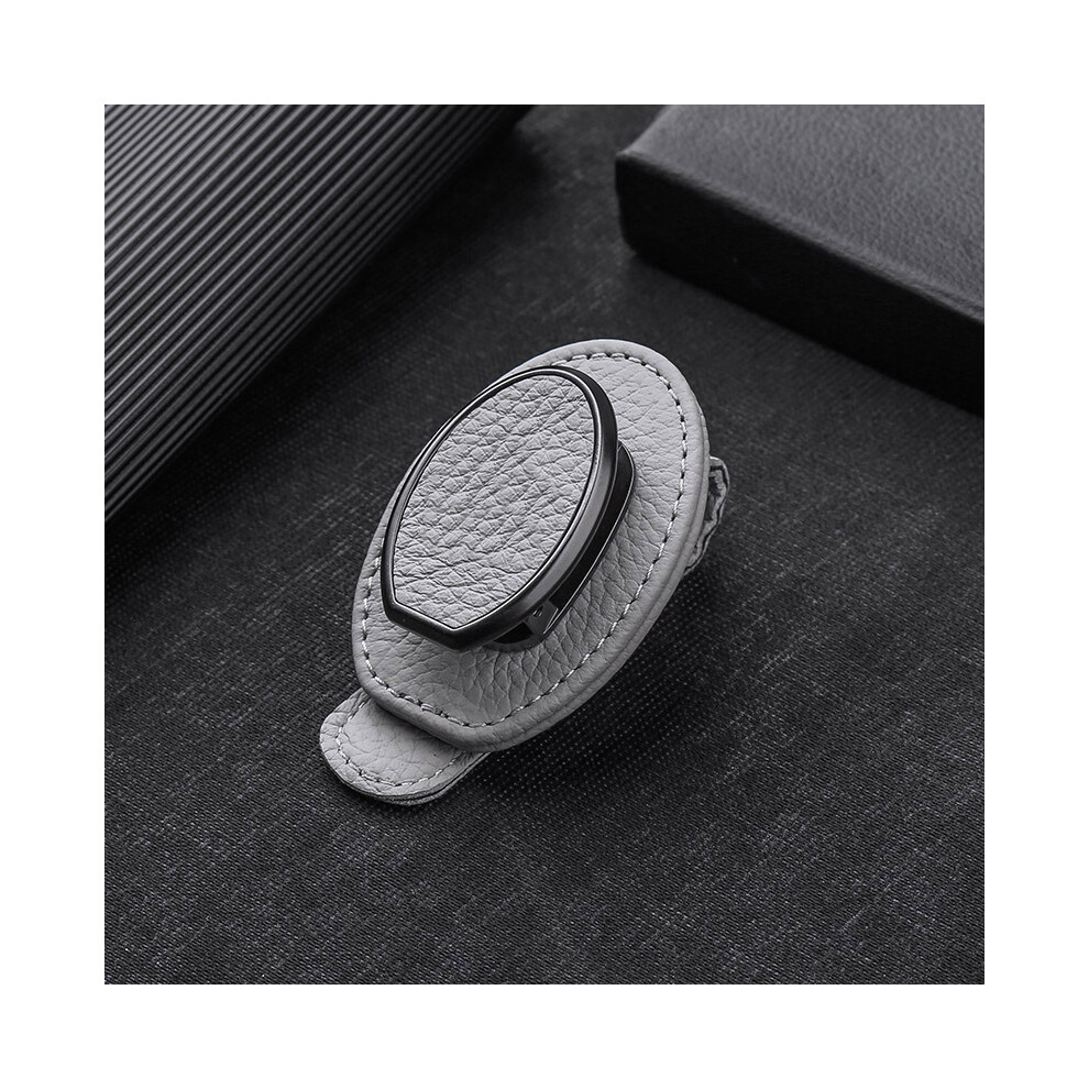 (Grey) Metal Multifunction Sunglasses Case & Car Sun Visor Holder - Eye Protection Organizer Grey 413590917137