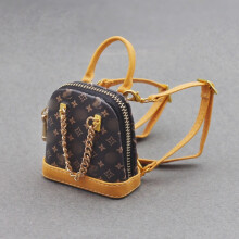 (Dark Brown Shell Backpack) Cute Mini Bag Handbag & Backpack for Monsters Labubu Toys & Dolls