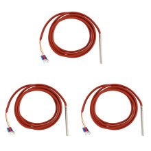 3X Capteur de TempéRature PT100 RTD 6Mmx80Mm Classe B 2M Fil Enduit de Gel de Silicone RéSistance Platine Pt 100 Acier Inoxydable