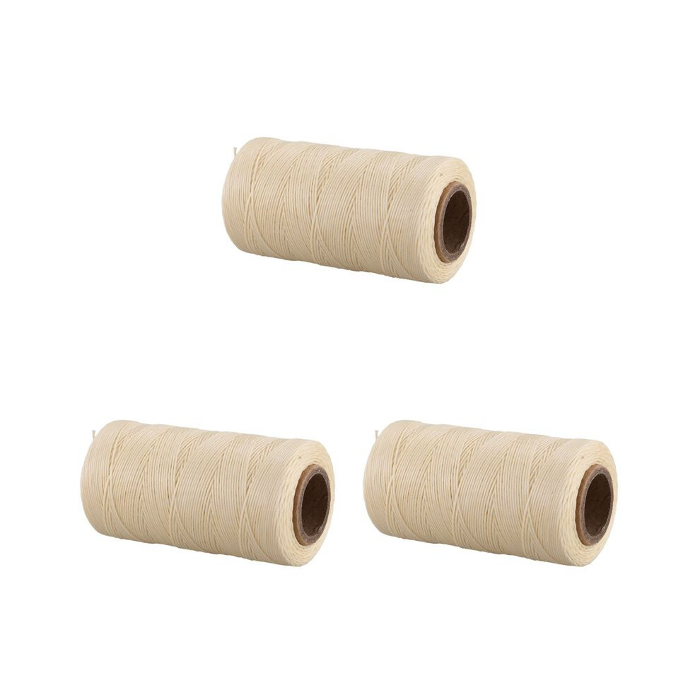 3X 260M 150D 1Mm Leather Sewing Waxed Wax Thread Hand Needle Cord Diy New Color:cream-Coloured 4713508093868