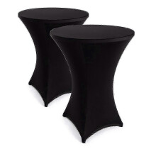 (80 2 Set, Black) Elegant Anthracite Stretch Table Cover Bar for Bistro Tables Series