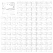 Hang Tabs, 600 Pcs Clear Sticky Hanging Tabs Slot Hole Self Adhesive Plastic Hang Tags, 4.5 X 3.5cm