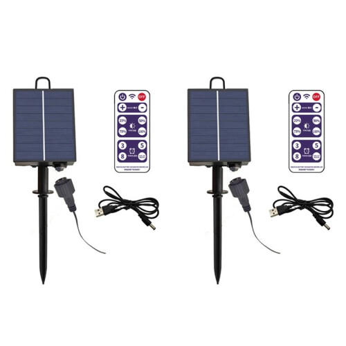 2X 1200mAh Solar Panel Control Box Kits Lithium Battery Panel for 3.7V 24V LED String Strip Lamp  Charging