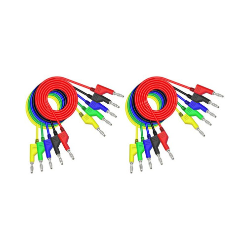 10PCS Stackable Banana to Banana Plug Test Leads Soft Electrical Test Cable Wire 3.3Ft/1M for Multimeter 1000V 15A