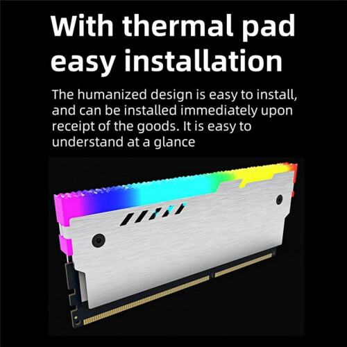 Aluminum Desktop Memory Module Heat Dissipation Vest, ARGB Light Effect, Desktop Memory Heat Dissipation Vest 2