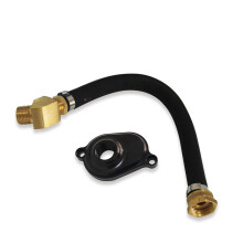 (Black) 6.0L Oil Cooler Flush Kit with Aluminum Adapter for Ford 2003-2010 Models