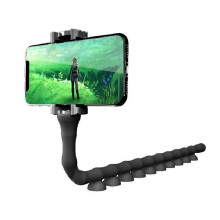 (Black) Flexible Cute Worm Lazy Bracket with Suction Cup - Universal Phone Stand Holder Mount