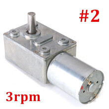 (3 RPM) 12V DC 2-120 RPM Reversible High Torque Turbo Worm Gear Motor with Reduction
