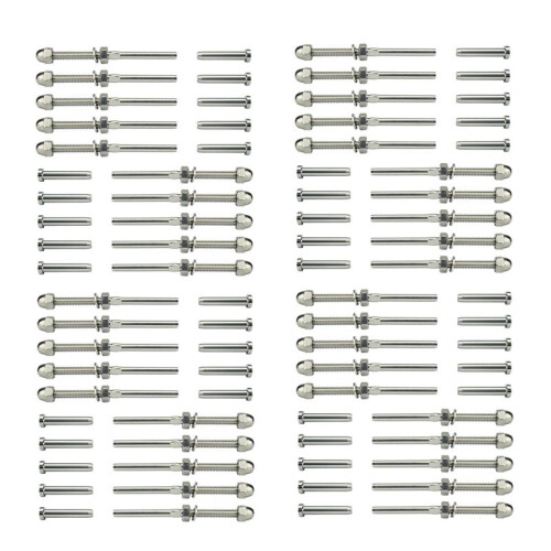40X Threaded Boulon et Pédale Kit de Garde-Corps de Câble à Boule, 0,32 cm