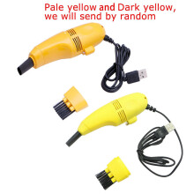 (Yellow) Mini Computer Vacuum & USB Keyboard Cleaner - PC Laptop Dust Cleaning Kit