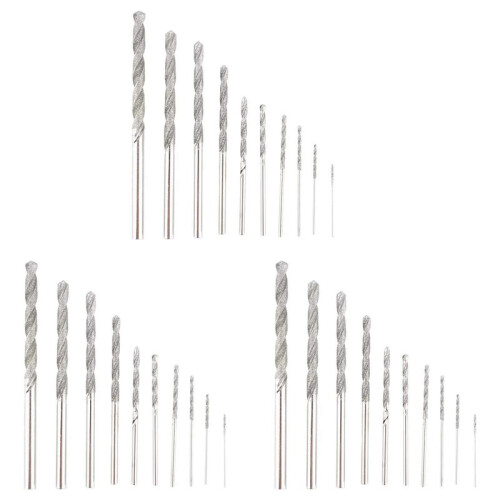 30 Pieces Diamond Drill Bits Set Twist Diamond Tip Drill Bit Heavy Duty  Diamond Drill Bit Set for Glass Tile