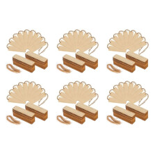 300 PCS Wood Blank Bookmarks Unfinished Wooden Book Marks Hanging Tag with Holes and Ropes DIY Projects