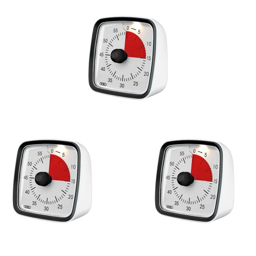3X 60-Minute Timer, Classroom Classroom Timer, Countdown Timer for Kids and Adults,  Management Tool Black