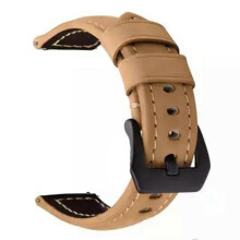 (Khaki, 22mm) Genuine Leather Quick-Release Strap for Samsung Galaxy Watch 42/46mm