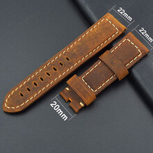 (Brown, 22mm) Genuine Leather Quick-Release Strap for Samsung Galaxy Watch 42/46mm