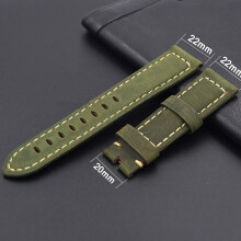 (Green, 22mm) Genuine Leather Quick-Release Strap for Samsung Galaxy Watch 42/46mm