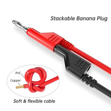 P1036 20 Stuks 4mm Koperen Bananenstekker Naar Banaanstekker Multimeter Meetsnoeren Zachte PVC-Kabel 1M Draad 1000V 15A