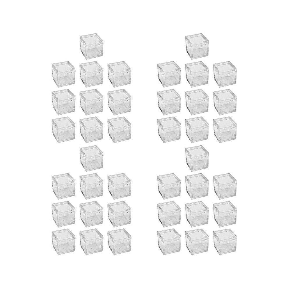 40Pcs Acrylic Box Trays For 0.39Inch 10Mm Elements Cubes Clear Case Periodic Table Bracket For Elements Collections 6032015674147