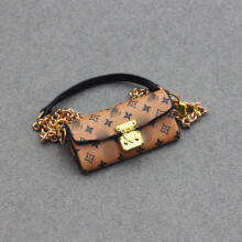 (Light Brown Clip Bag) Cute Mini Bag Handbag & Backpack for Monsters Labubu Toys & Dolls