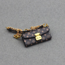 (Dark Brown Clip Bag) Cute Mini Bag Handbag & Backpack for Monsters Labubu Toys & Dolls