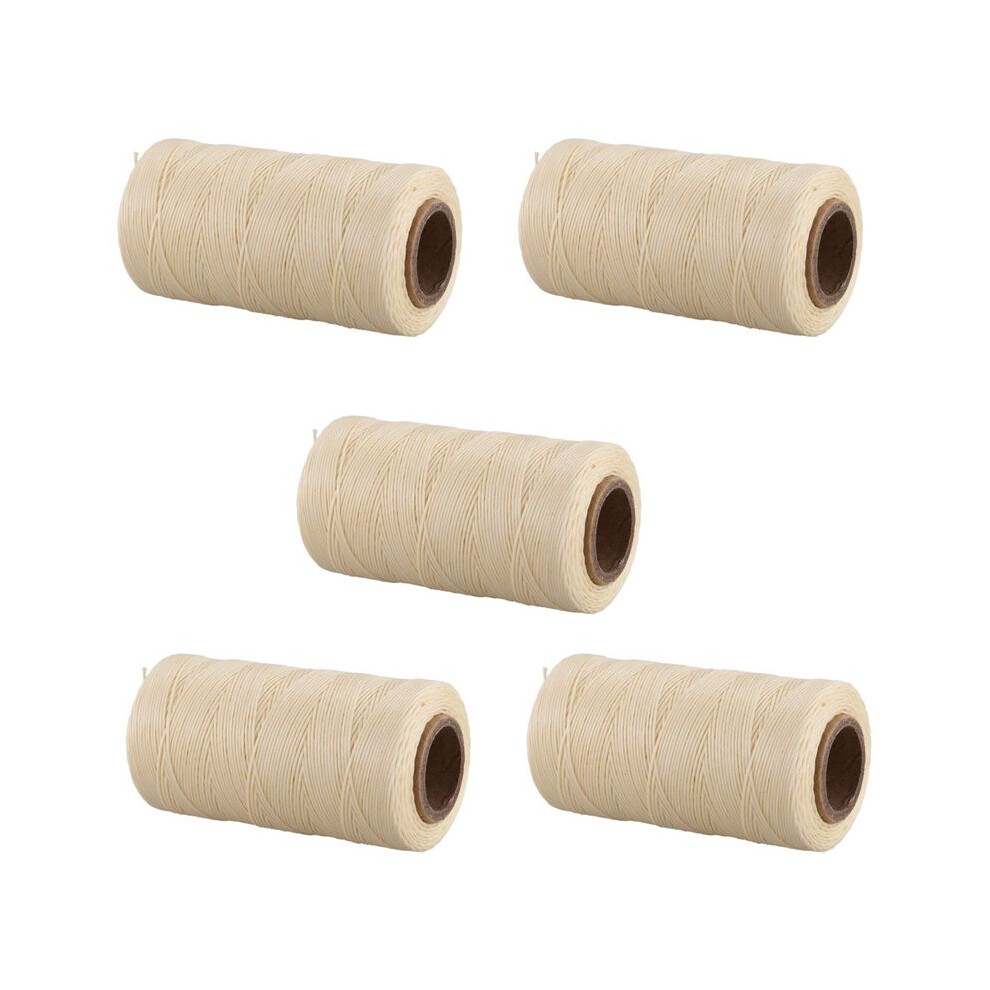 5X 260M 150D 1Mm Leather Sewing Waxed Wax Thread Hand Needle Cord Diy New Color:cream-Coloured 6033074622926