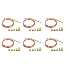 6X Universal Gas Stove Thermocouple with 30Pcs Nuts Heating Gas Burner Replacement Thermocouple Adaptor