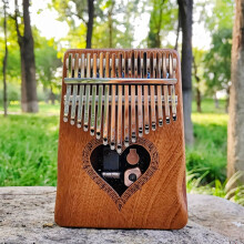 (Heart shaped-17) 17-Key Thumb Piano | Fingerstyle Mpira Wooden Keyboard Instrument for Home & Outdoor Use