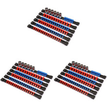 ABS Drive Socket Holder, 1/4 Inch Drive x 96 Clips, 3/8 Inch Drive x 90 Clips, 1/2 Inch Drive x 72 Clips,6 Pieces Set
