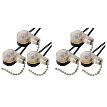 6pack Deckenventilator Lichtschalter Ze-109 Lüfterschalter Deckenzugkettenschalter Ersatz (Nickel)