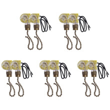 Deckenventilator-Lichtschalter Zing Ear ZE-109 Zweidraht-Lichtschalter mit ZugschnüRen für Deckenleuchten, Ventilatoren, Lampen, 10 StüCk, Bronze