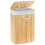 GEEZY GEEZY Bamboo Laundry Basket with Lid Collapsible Washing Laundry Hamper Bin Brown 48L 1