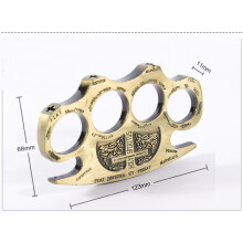 (Silver) Multifunctional Metal Brass Knuckle Car Brass Knuckle Self-Defense Hand Chapelet