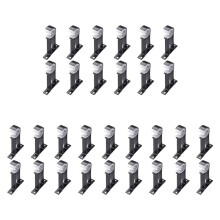30 StüCk Gardinen Stangen Halterung Set Einzel Loch Kleine Gardinen Stangen Haken für Wand Schwer Lastung Gardinen Stangen Schwarz