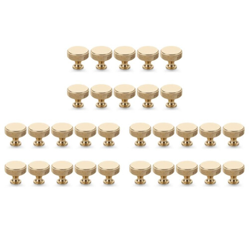 30 Pack Champagne Bronze Knurled Cabinet Knobs Round Kitchen Cabinet Pulls for Drawer Dresser, Cupboard and Wardrobe