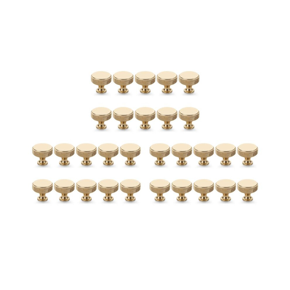 30 Pack Champagne Bronze Knurled Cabinet Knobs Round Kitchen Cabinet Pulls For Drawer Dresser, Cupboard And Wardrobe 6033232270655