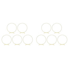 10Pcs Metal Curved Base Floral Hoop Centerpiece for Table, Metal Gold Wreath Rings with Stands for Table Decorations