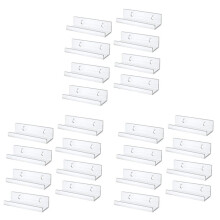 Paquete de 24 Estantes de Pared para Discos de Vinilo Transparente, Soporte para Discos de AcríLico, Estante para Discos de Vinilo