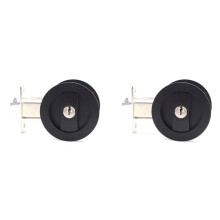 2X Sliding Pocket Door Lock Black Privacy Round Pocket Door Hardware Black Contemporary Pocket Door Lock with Keys