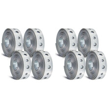 8 Pcs Galvanized Hanger Strap Metal Strapping with Holes Pipe Hanger for Pipe Supports Hanging, 10 Ft