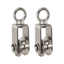 Cable Pulley Wheel Stainless Steel Swivel Pulley Block Silence Rotation Traction Wheel for System Lifting Gym 2Pcs