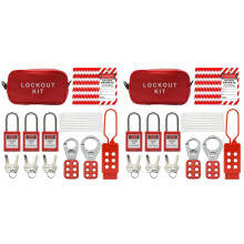2set Lockout Tagout Kit -Lockout Tagout Tag, Nylon Tie, Nylon Storage Bag, RedSafety Padlock, (Red Kit)