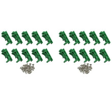 20Pcs DRG-01 PCB Mounting Brackets Screws Green for DIN 35 Mounting Rails Adapter Replacements Parts