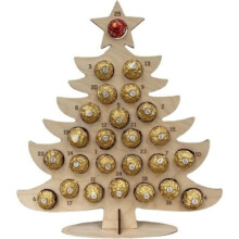 Christmas Decoration - Wooden Advent Calendar Kit with Chocolate Holder - Christmas Tree Style