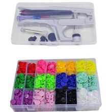 360 paires de boutons-pression en plastique T5, T3 multicolores 20 couleurs + 1 paire de pinces.