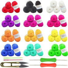 48pcs Knitting Yarn, Crochet Thread, Thick Multicolor Cotton Balls of Soft Wool, Acrylic Yarn Balls for Beginners