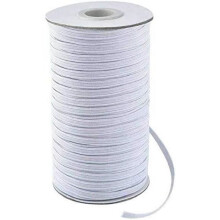 Ruban élastique plat blanc de 6 mm pour la couture, les loisirs créatifs, la confection de vêtements et les projets de bricolage,