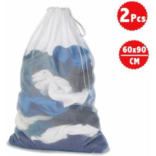 JORMFTTE Mesh Laundry Bag for Washing Machine, Ideal for Lingerie and Delicates (60 x 90 cm, Pack of 2) Label