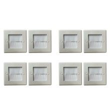 8Pcs Flush Brush Wall Plate Brush Single 1 Gang Wall Outlet Cable Entry Plate Tidy Mount Face Plate Wall Plate White