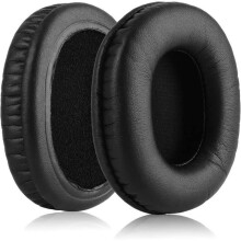 Coussinets d'oreille de rechange en cuir protéiné pour casques ATH M50X, M50, M40X, M30, M20, M10, ATH-MSR7 (Noir)